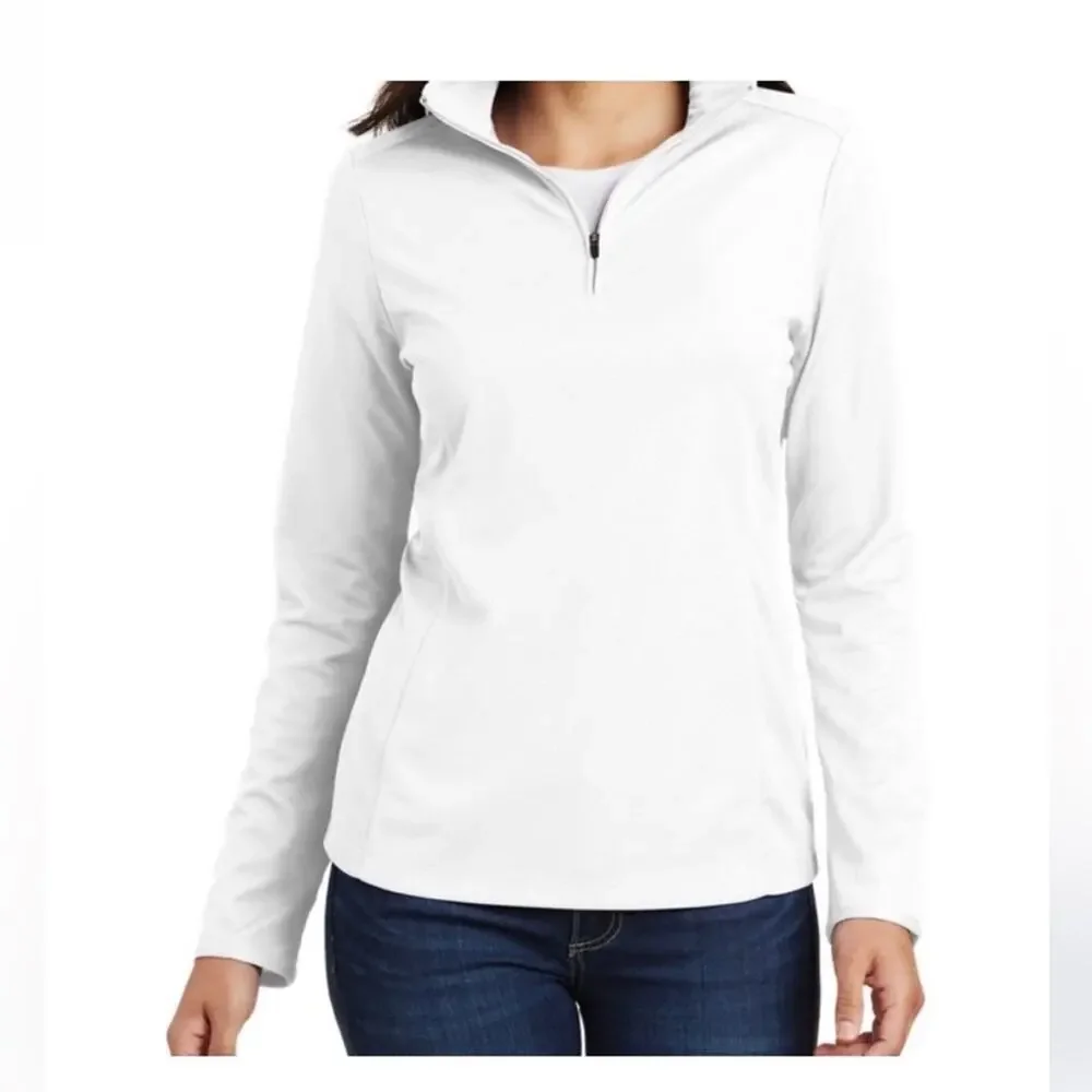 New with Tags Sport-Tek Women's White Quarter-Zip Pullover Sweatshirt XSmall - Picture 8 of 11